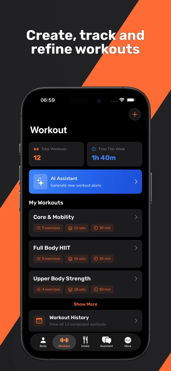 Create, track, and refine custom workout plans