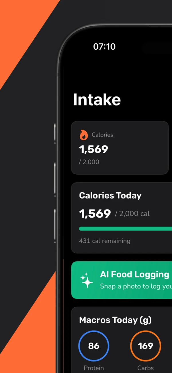 Nutrition and macro tracking with custom calorie targets
